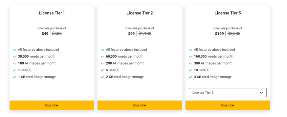 content ai lifetime plan
