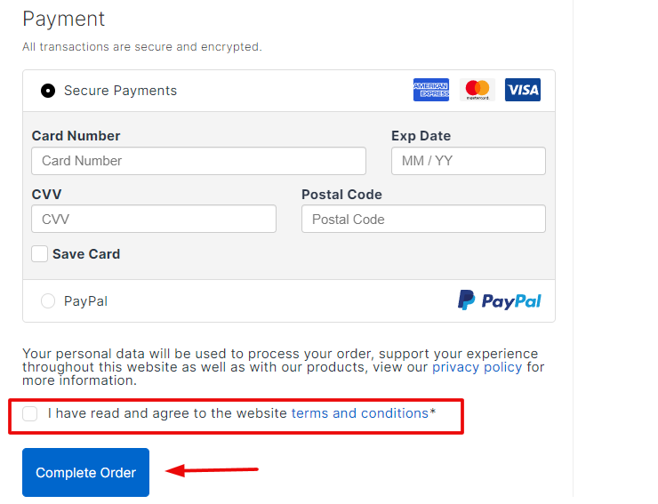 payment page payment page