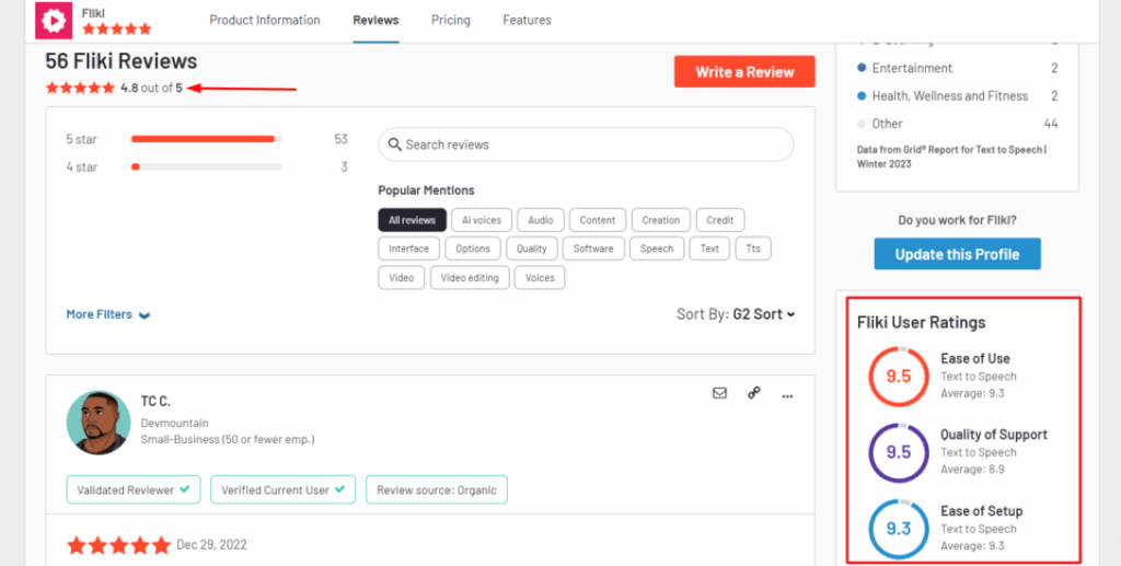 Fliki customer Reviews