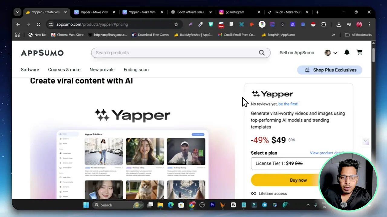Closing screen with lifetime deal and call to action for Yapper