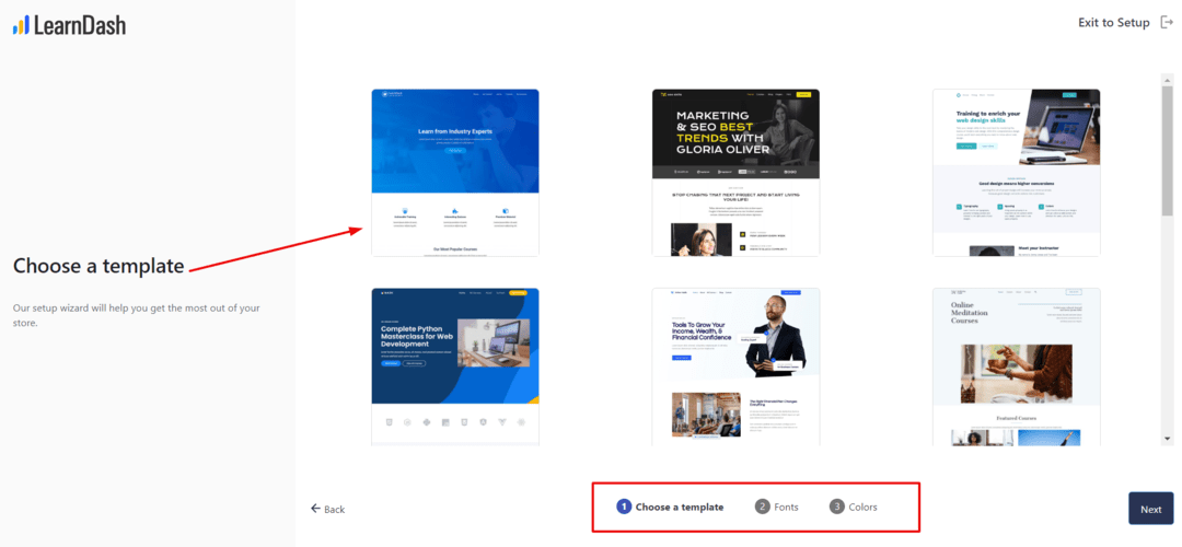 Learndash design site
