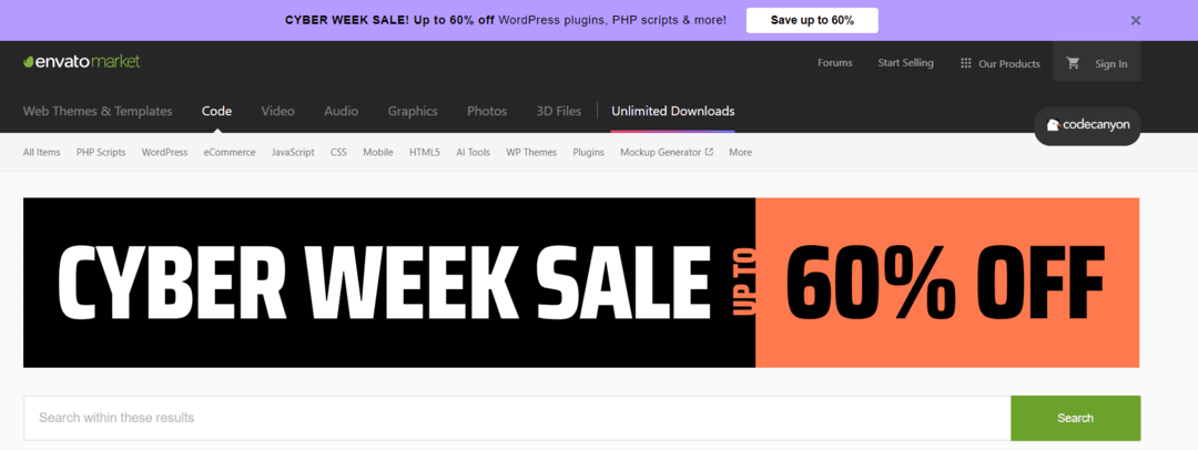 codecanyon envato market black friday deal