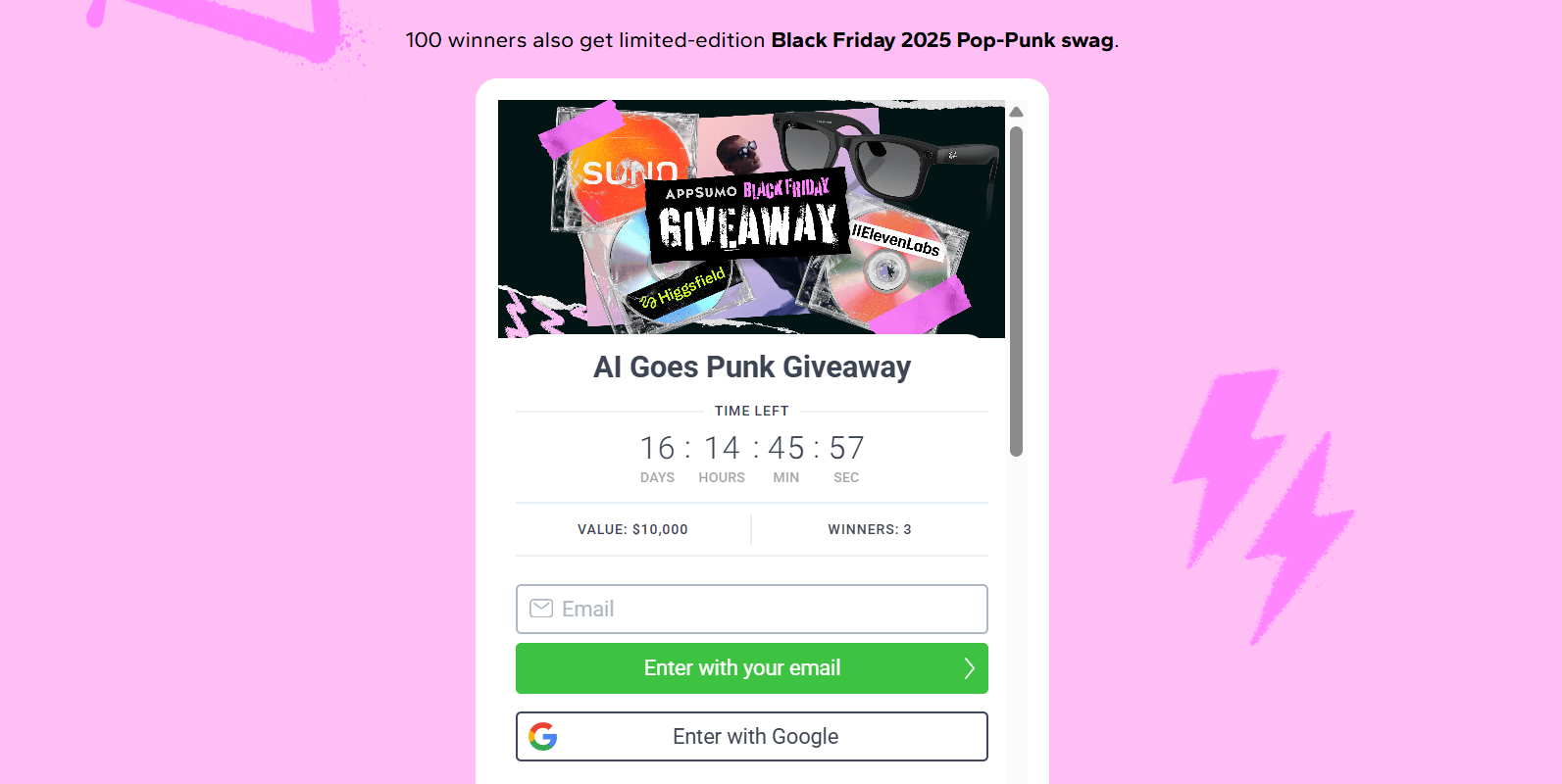 appsumo black friday sale giveaway