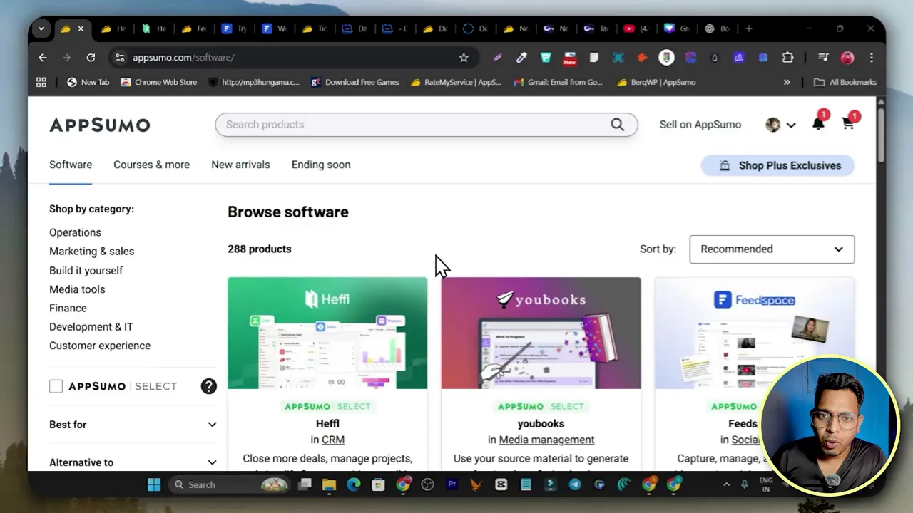AppSumo homepage showing many lifetime deals