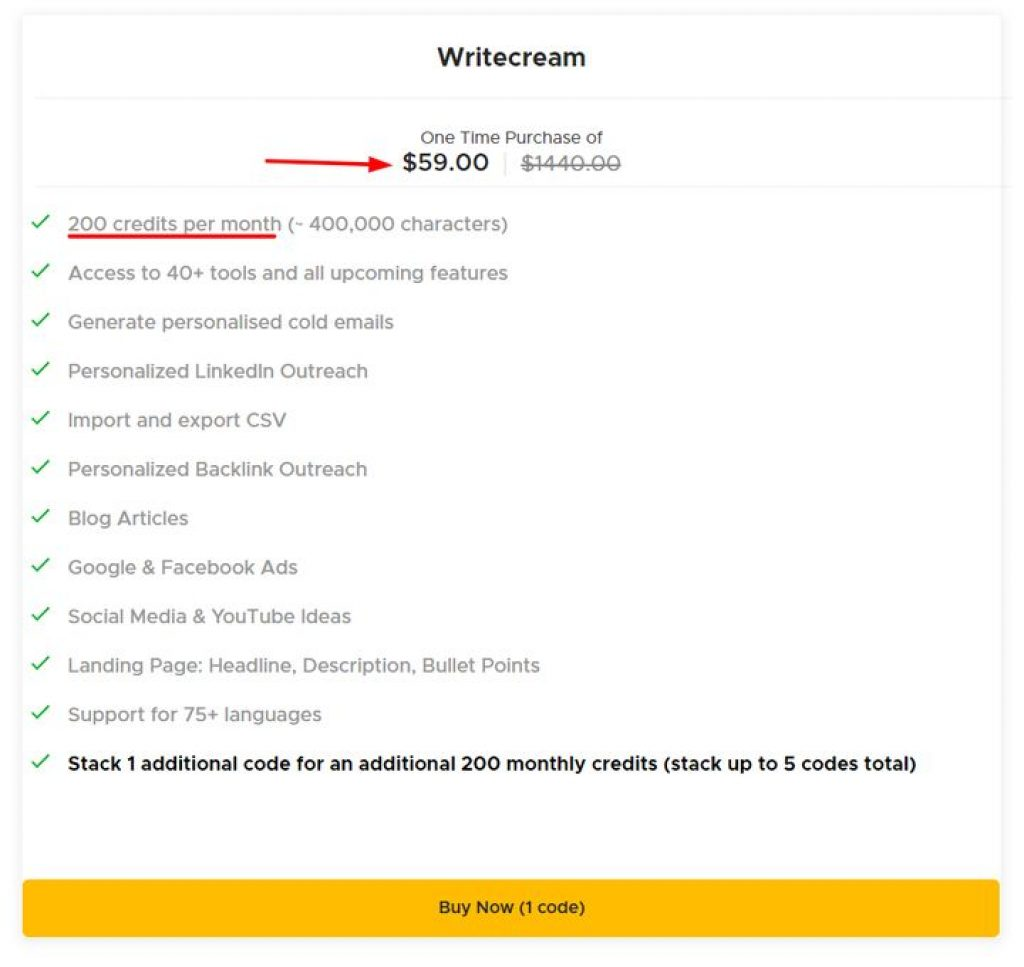 WriteCream lifetime deal