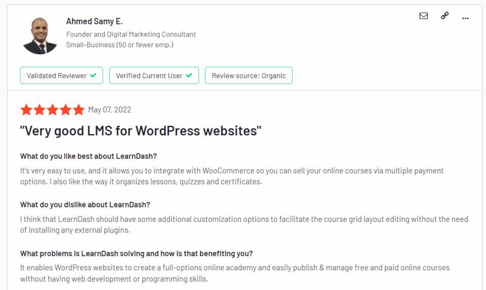 learndash user reviews
