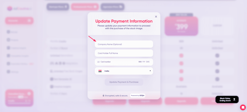 adcreative black friday deal page