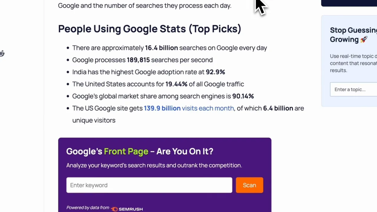 Charts showing search volumes for Google and ChatGPT