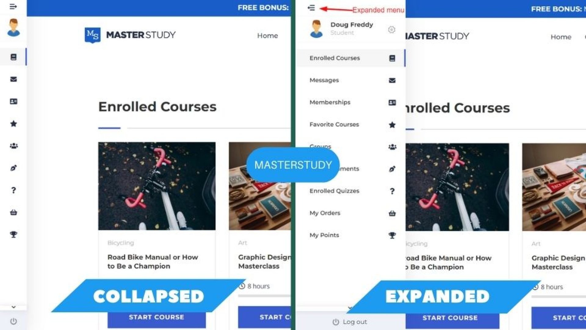 Academy lms vs Masterstudy Lms - user interface comparison