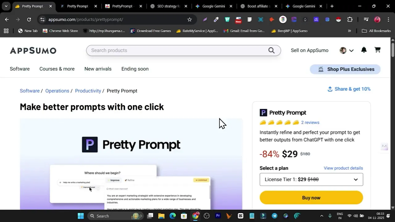 Pretty Prompt AppSumo lifetime deal information and how to get started