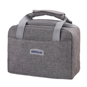 sac isotherme en tissu gris avec poignées, idéal pour le transport de repas et de boissons, design pratique et fonctionnel
