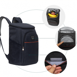 sac à dos isotherme pratique pour garder les aliments et les boissons au frais, équipé de poches supplémentaires pour un rangement optimal et d'une fermeture à glissière facile d'accès