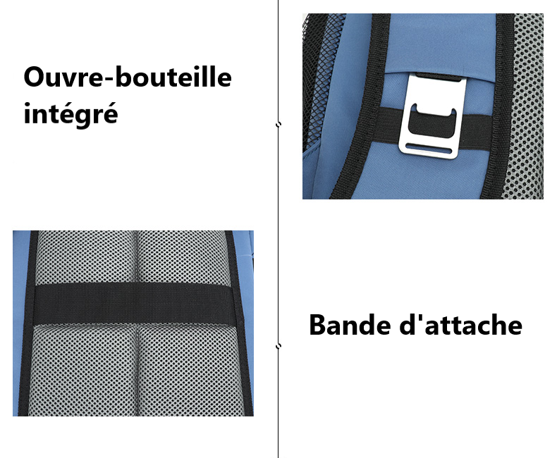 Sacs isothermes avec ouvre-bouteille intégré et bande d'attache, conçus pour maintenir la température des aliments et boissons.