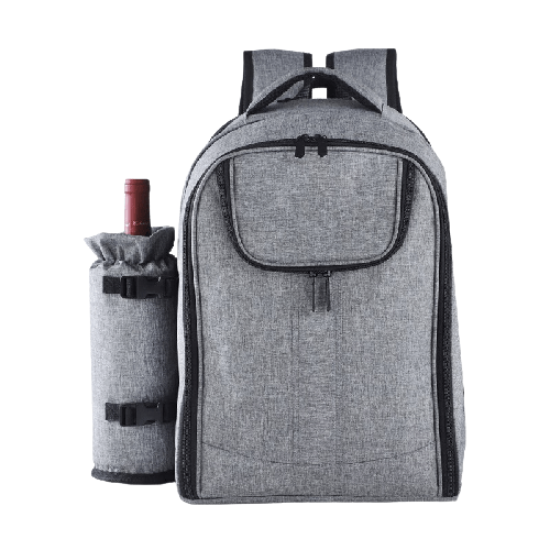 Sac à dos isotherme avec porte-bouteille, conçu pour maintenir la température des aliments et des boissons.