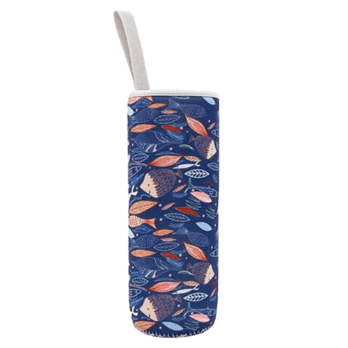 sac isotherme à motif de hérissons et de feuilles, design coloré, idéal pour le transport de boissons fraîches ou chaudes, pratique avec sa poignée