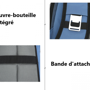 Sacs isothermes avec ouvre-bouteille intégré et bande d'attache, conçus pour maintenir la température des aliments et boissons.