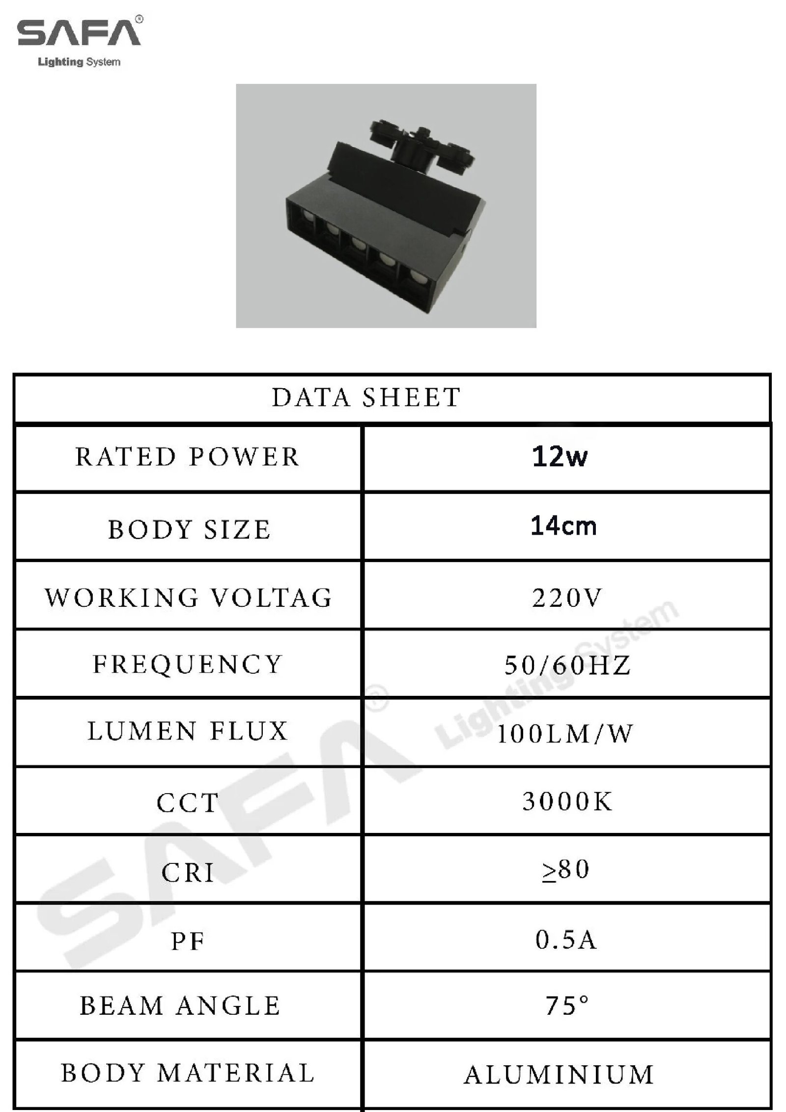 ⁦سبوت تراك لايت 12وات⁩ - الصورة ⁦3⁩
