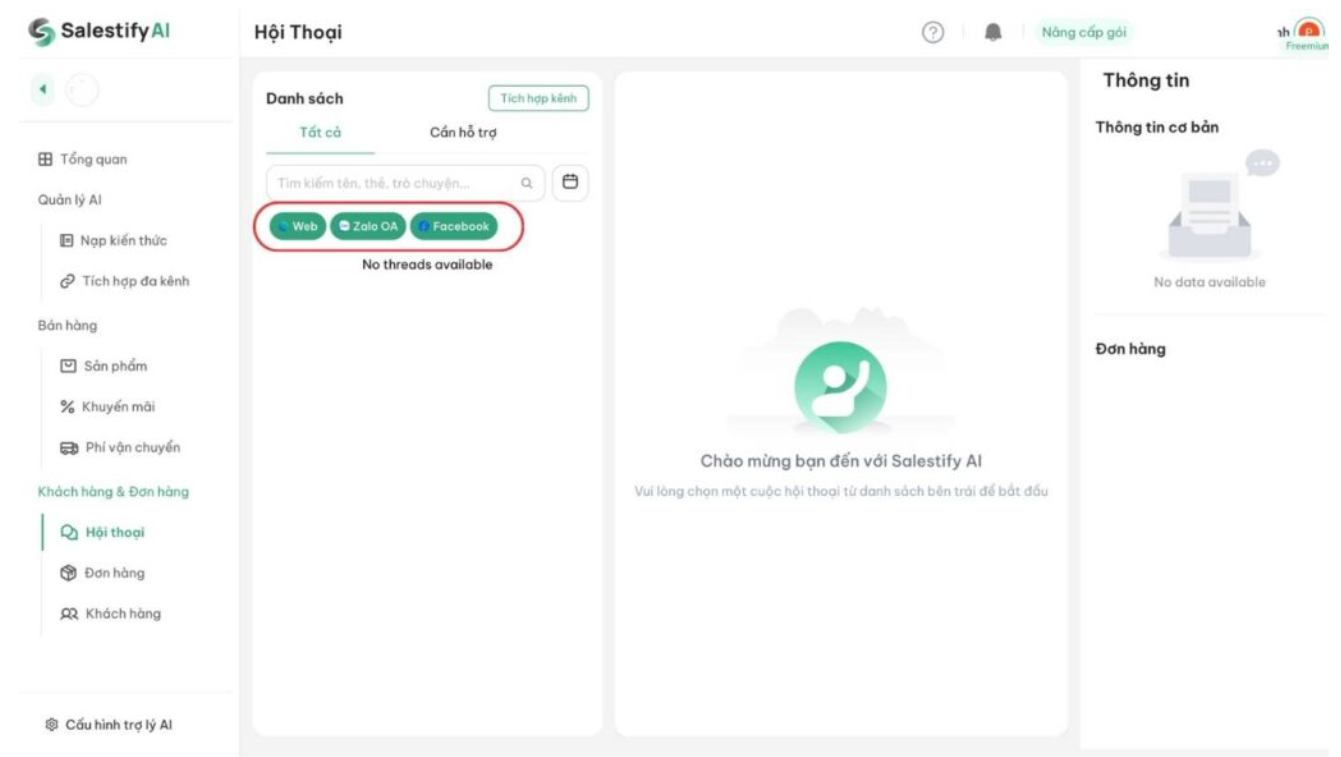 Chatbot AI thay thế sales tích hợp đa kênh