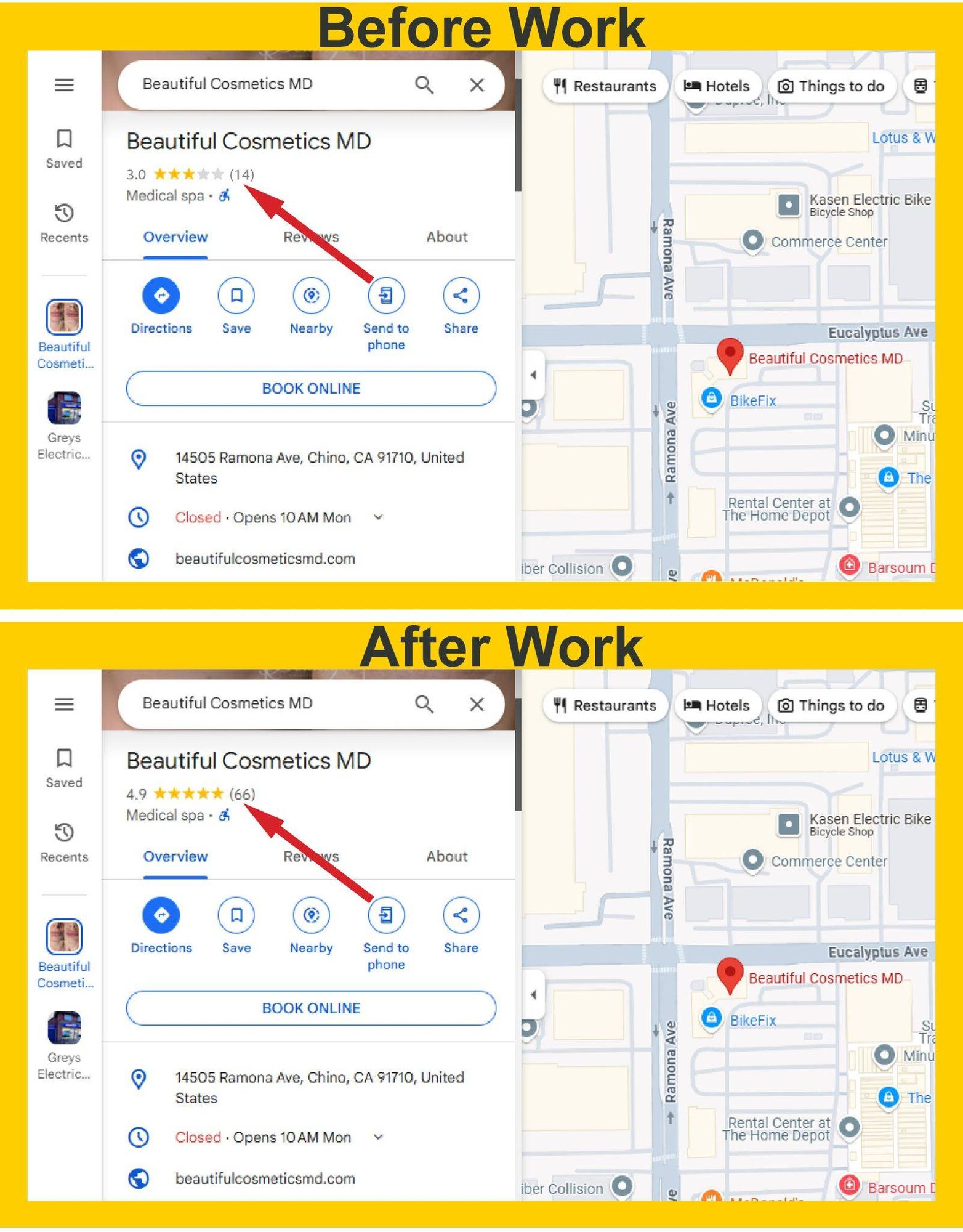 Google Review for Beautiful Cosmetics MD