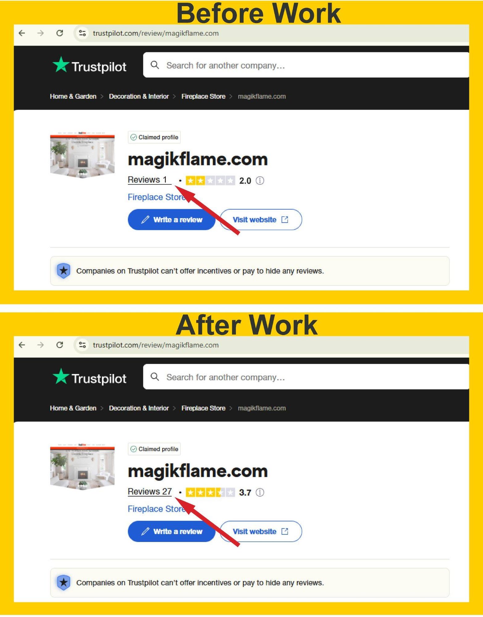 TrustPilot Review Magikflame