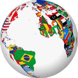 world flags globe