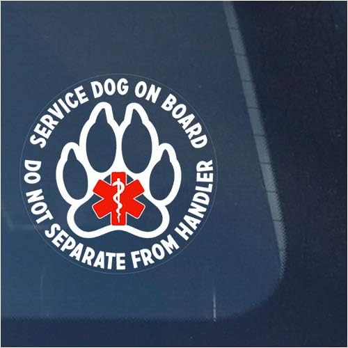 Service Dog ON Board Do Not Separate from Handler Clear Vinyl Decal Sticker for Window, Sign Art Print Design