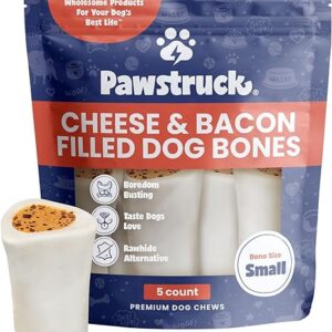 Pawstruck Small 3" Filled Dog Bones, Cheese & Bacon Flavor