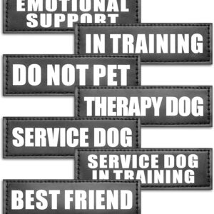 WINSEE Reflective Service Dog Patches Service Dog in Training Patch for Service Vest Dog Harness(7 Pack, S)