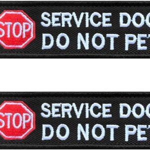 2 Pack Stop Sign Service Dog Do Not Pet Dog Patch