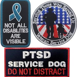 Veterans Service Dog Serving Those Who Served Us Embroidered Fastener Hook Loop Patch