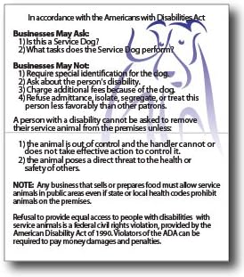 50 Service Dog Information Cards - Image 2