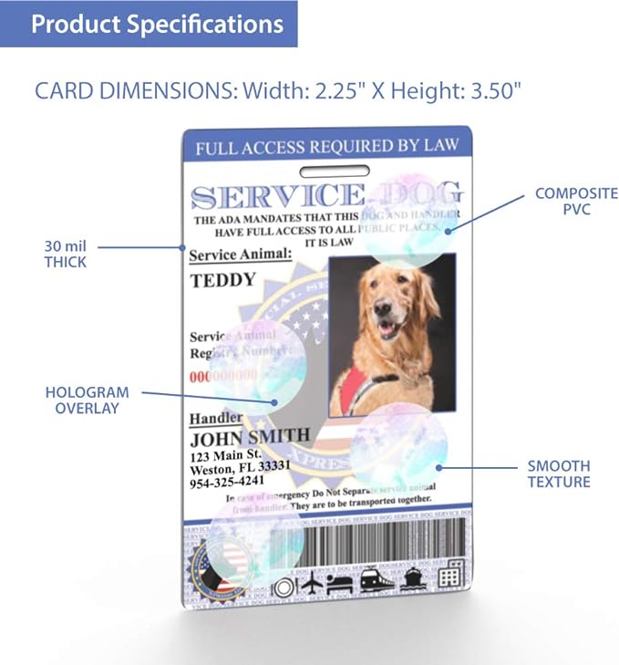 XpressID Holographic Service Dog ID Card Custom + Digital ID for Mobile Devices - Image 2