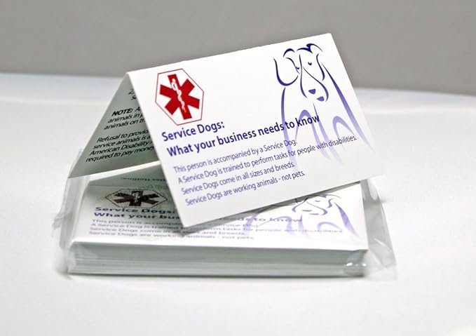 50 Service Dog Information Cards