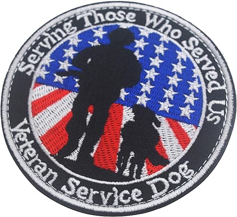 Veterans Service Dog Serving Those Who Served Us Embroidered Fastener Hook Loop Patch - Image 2