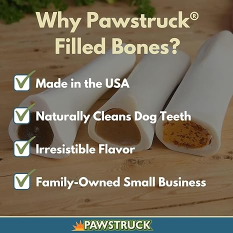 Pawstruck Large 5-6" Filled Dog Bones, Peanut Butter Flavor - Image 2