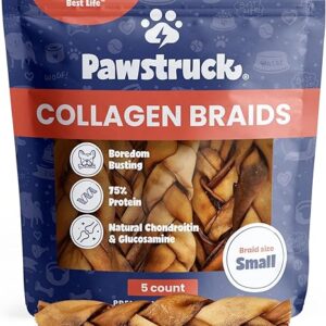 Pawstruck Natural 5-7” Beef Collagen Braids for Dogs