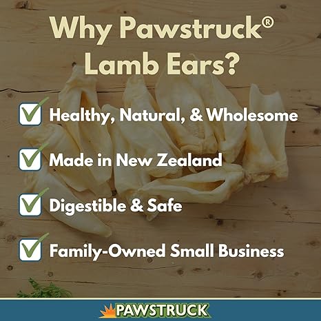 Pawstruck Natural Lamb Ears Chew Treats for Small & Medium Dogs - Image 3