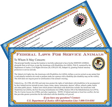 Xpress ID Service Dog Handout Cards (Qty.50)