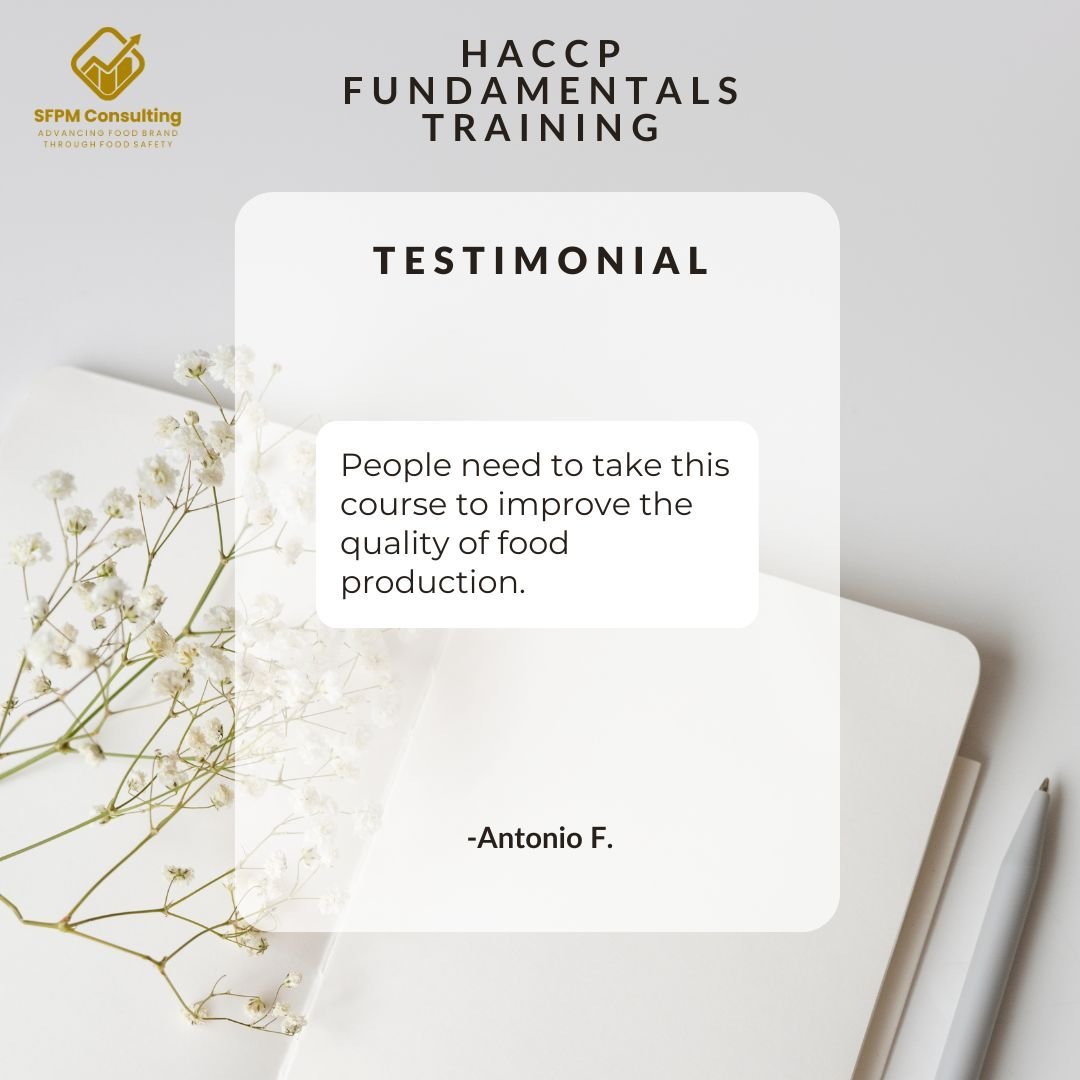 Testimonial from Antonio for HACCP Training