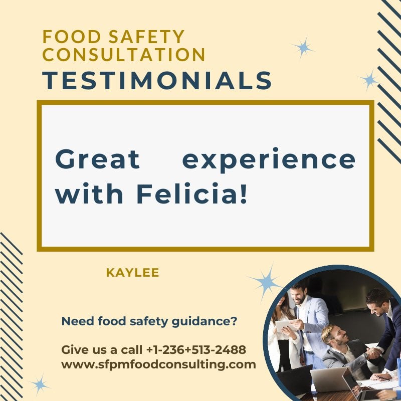 Feedback from Kaylee for SFPM's Food Safety Consultation Feedback from Kaylee for SFPM's Food Safety Consultation