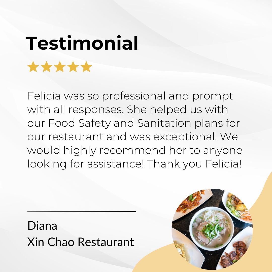 Feedback from Diana for SFPM's Food Safety and Sanitation Plans