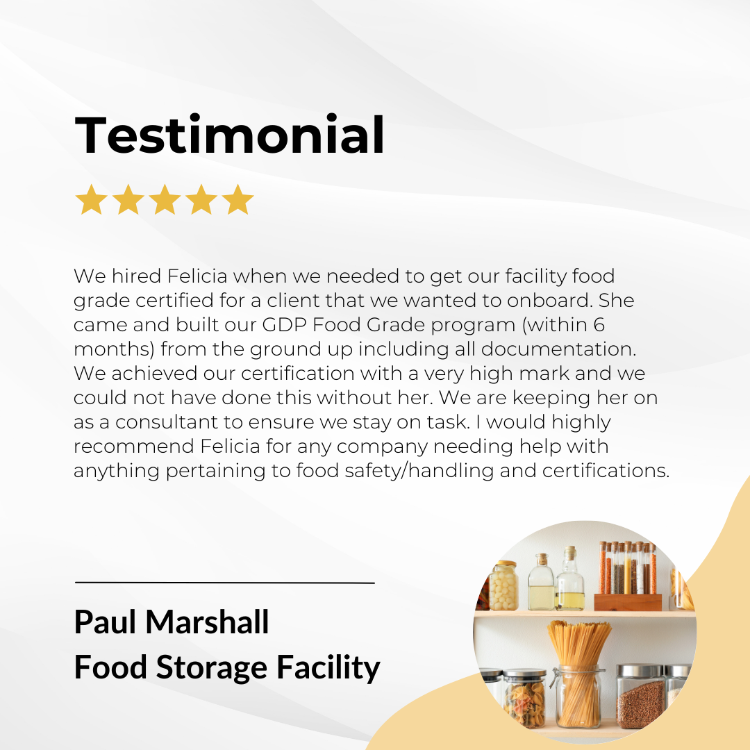 Paul Marshall's Testimonial for Food Grading Certification - See How We Help