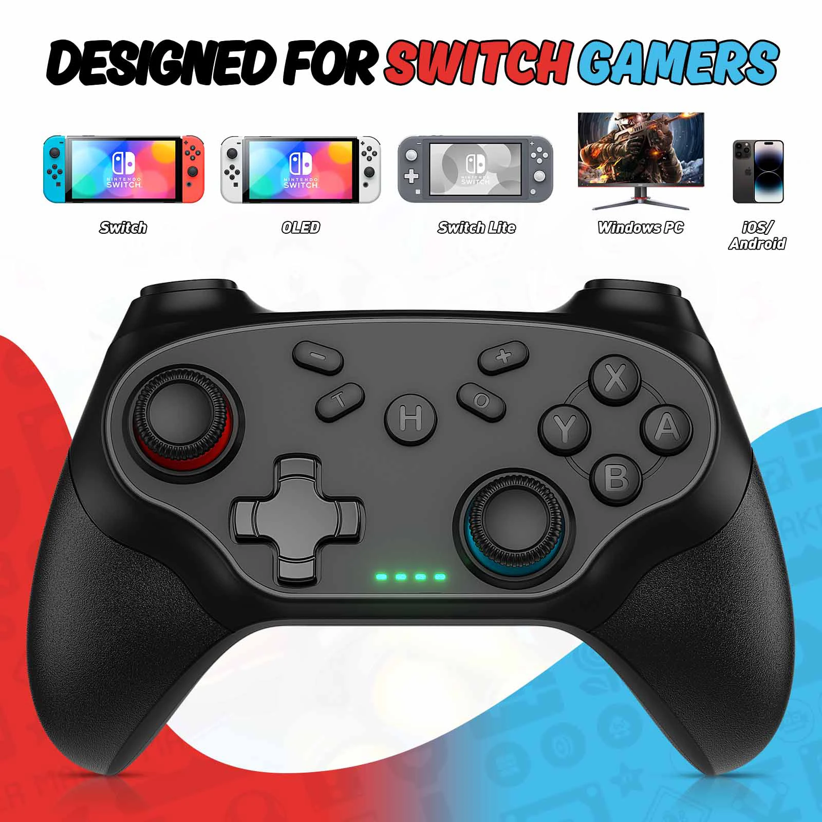 Wireless Controller For Pc/Switch/Oled/Ios/Android Bluetooth Gamepads Turbo Game Controller Vibration Control Console Remote - Image 6