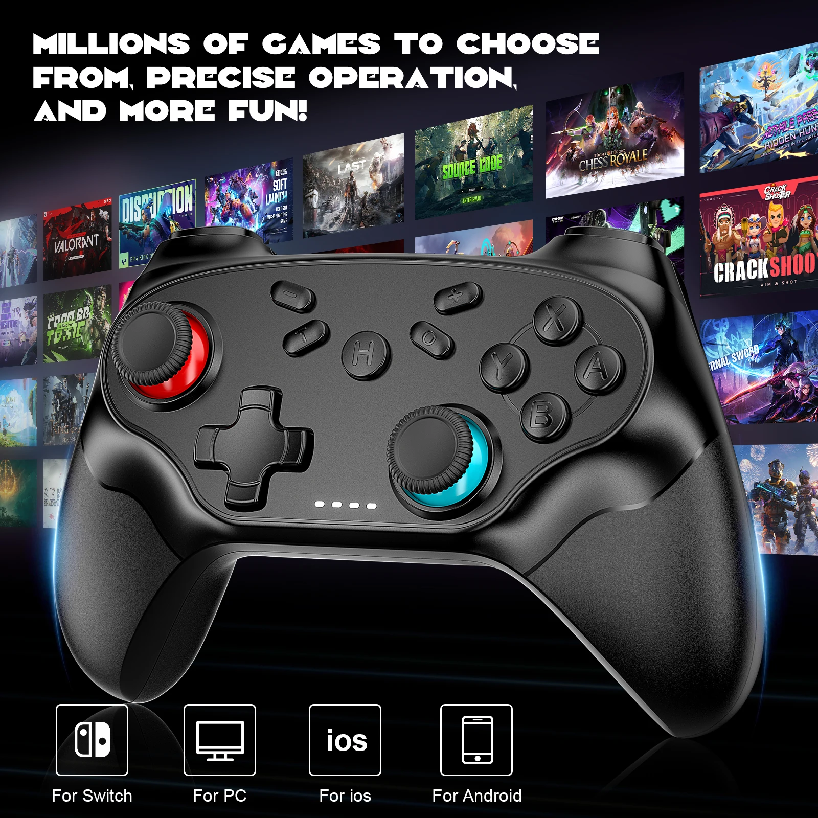 Wireless Controller For Pc/Switch/Oled/Ios/Android Bluetooth Gamepads Turbo Game Controller Vibration Control Console Remote