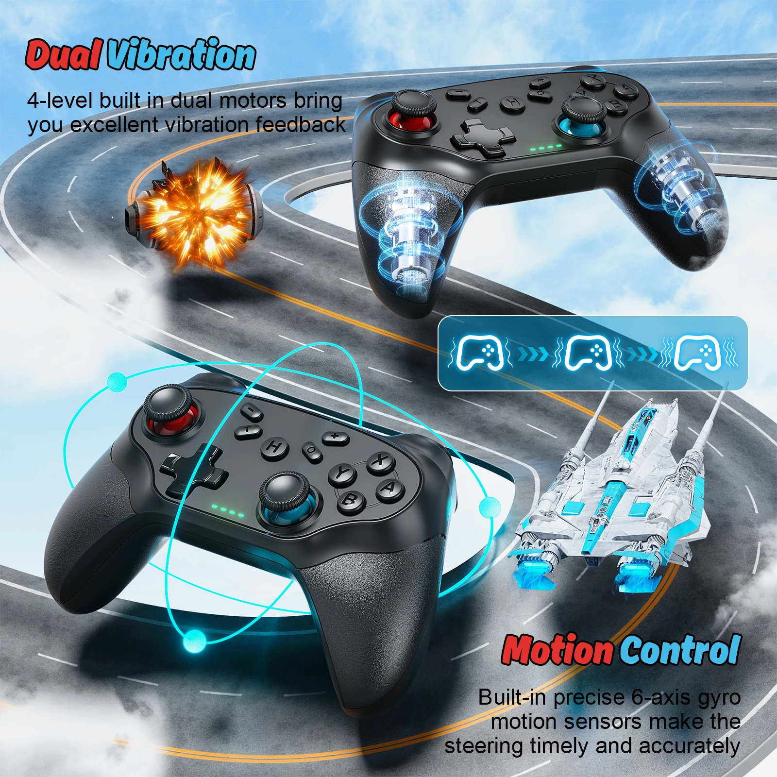 Wireless Controller For Pc/Switch/Oled/Ios/Android Bluetooth Gamepads Turbo Game Controller Vibration Control Console Remote - Image 4