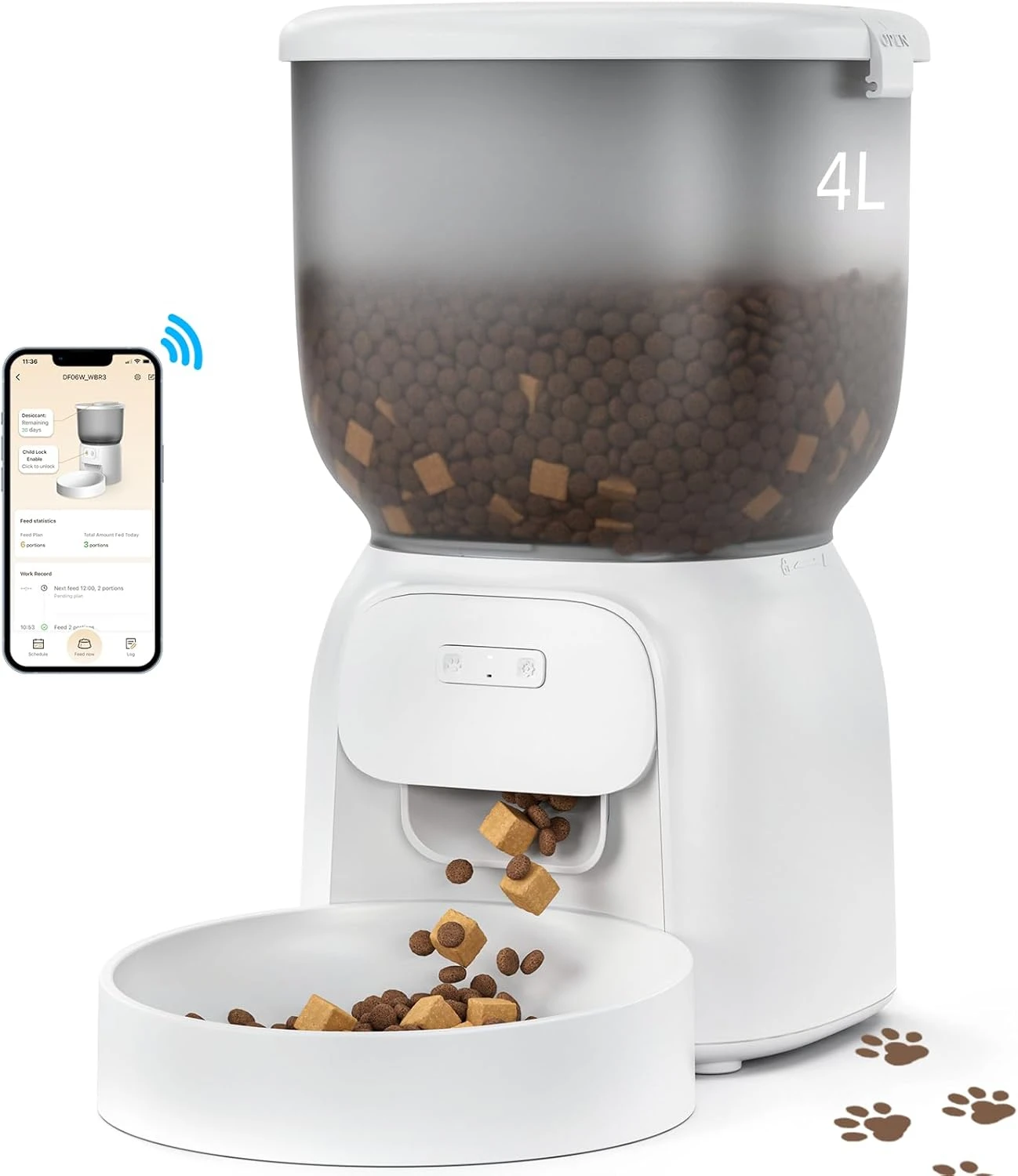 Smart Automatic Cat Feeder - Up to 15 Portions 10 Meals Per Day, Dual Power Supply Pet Feeders for Cats/Dogs (4L/16.9 Cups) - Image 2