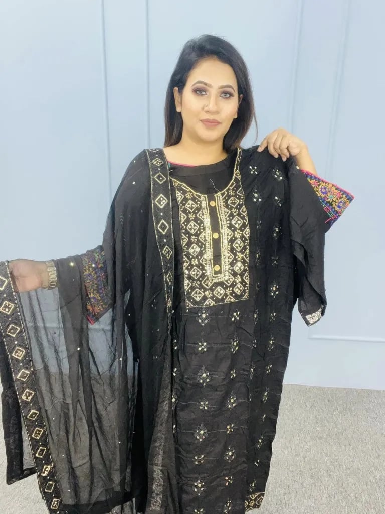 Unstitched Two Piece - Muslin Silk with Sequence Work