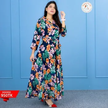 Women’s Long Gher Gown | Elegant Party Wear