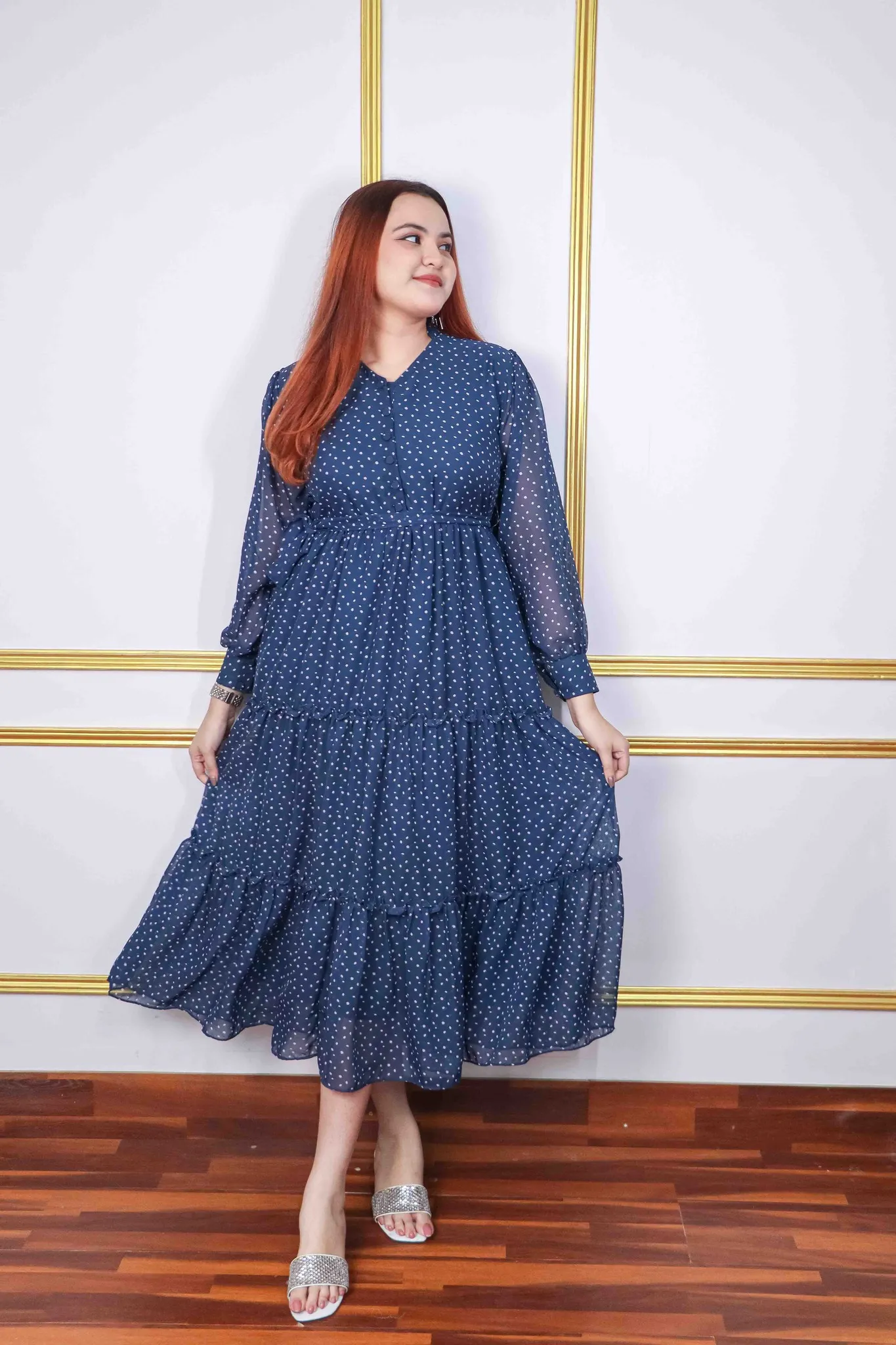 Long Layer Gown - Georgette Fabric