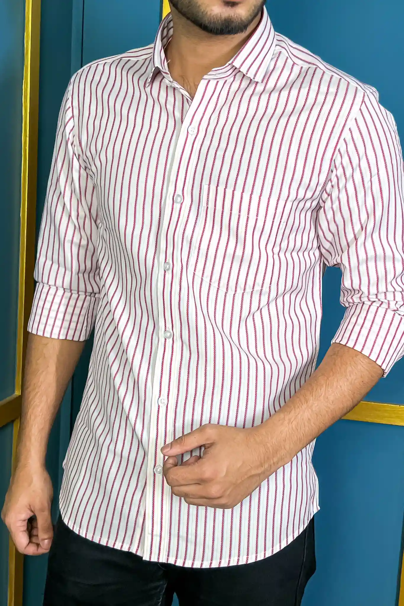 Premium Men&rsquo;s Stripe Shirt &ndash; Stylish Casual & Formal Wear